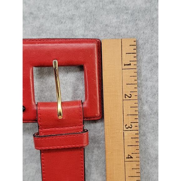 Roncelli Vintage Red Leather Feather Belt Small Boho Southwest Native Style Rare - Picture 14 of 16